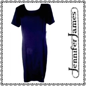 {Jennifer James} Vintage navy blue dress, 14 Tall